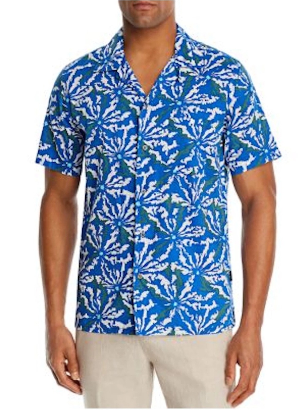 🌻John Varvatos Blue Printed Button Down Shirt | Men's Size Large